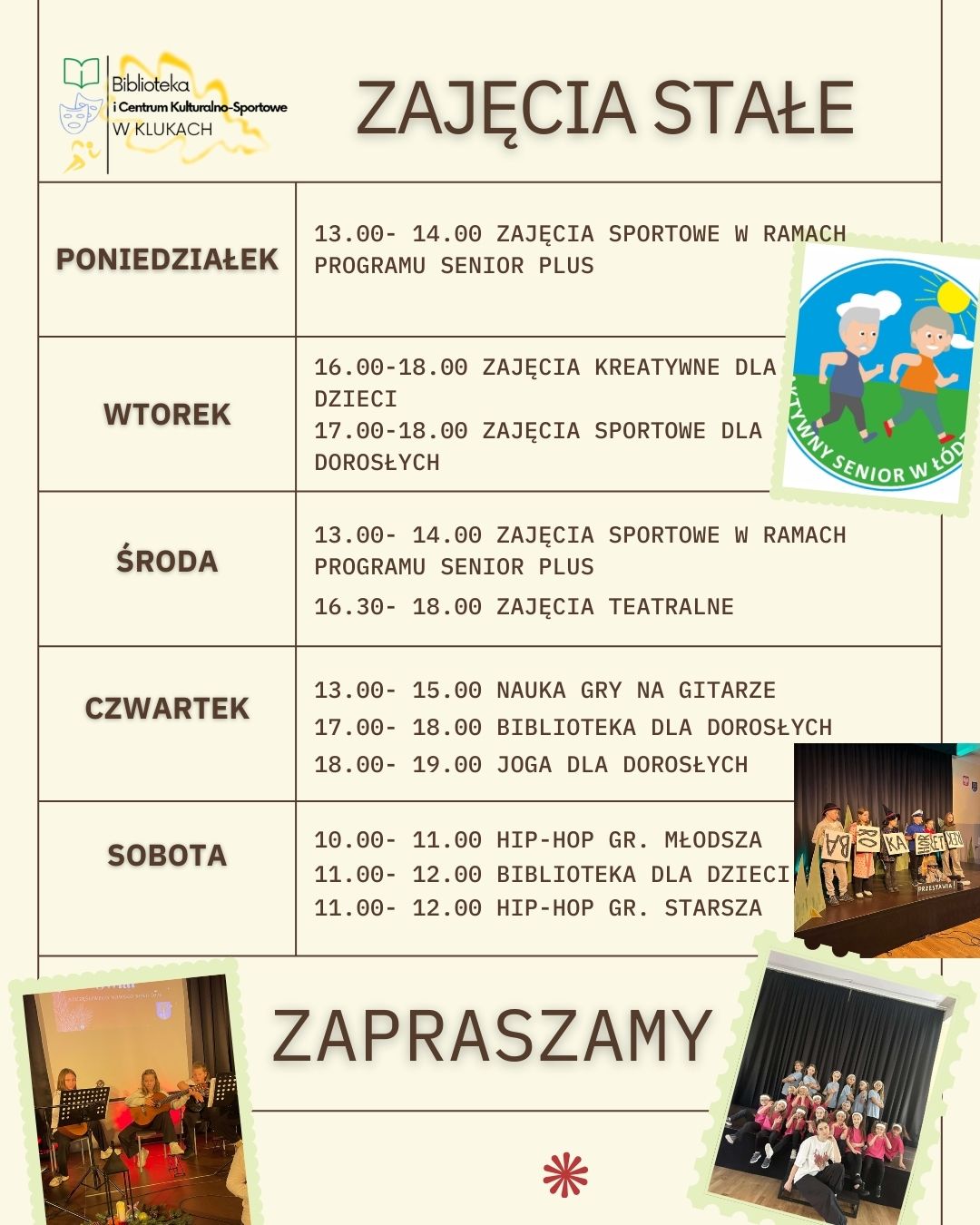 Grafik zajęć stałych