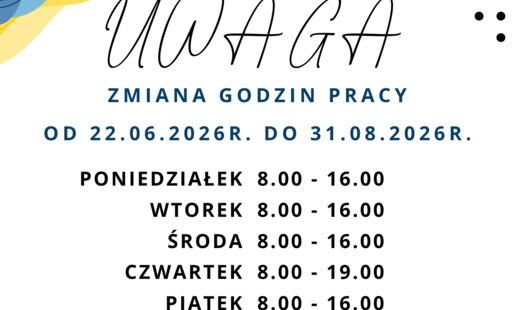 plakat ze zmianą godzin
